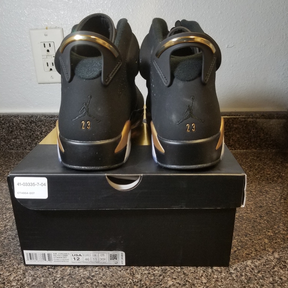 Nike Air Jordan Retro VI 6 DMP 2020 Metallic Gold Black CT4954-007 - Size 12 DS - Picture 5 of 6